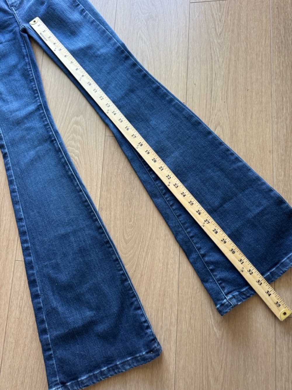 Free People We The Free Jayde High Rise Flare Leg Jeans Night Sky Size 24 - Picture 15 of 15